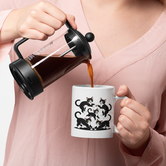 Tuxedo Cat Coffee Mug – Funny Tuxedo Cat Lover Gift for Women and Men – Cute Cat Themed Ceramic Cup 11oz