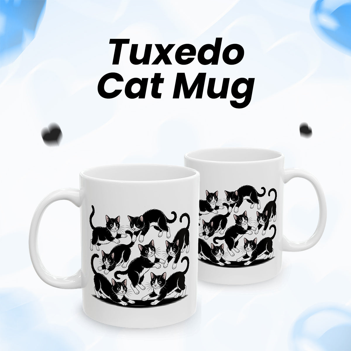 Tuxedo Cat Mug – Funny Black and White Cat Themed Cup – Cute Christmas Gift for Wife, Husband, Cat Lover Friend