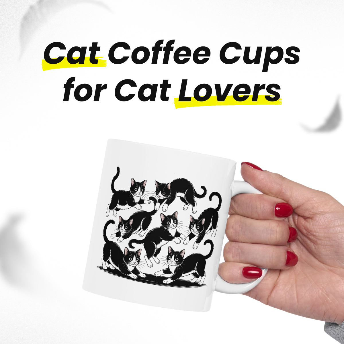 Tuxedo Cat Mug – Funny Black and White Cat Themed Cup – Cute Christmas Gift for Wife, Husband, Cat Lover Friend