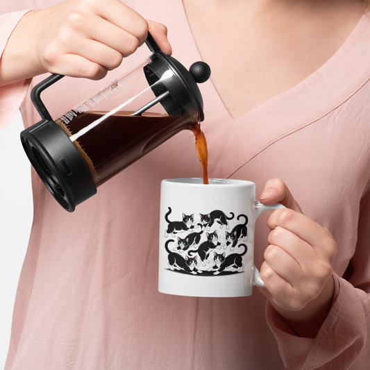 Tuxedo Cat Mug – Funny Black and White Cat Themed Cup – Cute Christmas Gift for Wife, Husband, Cat Lover Friend