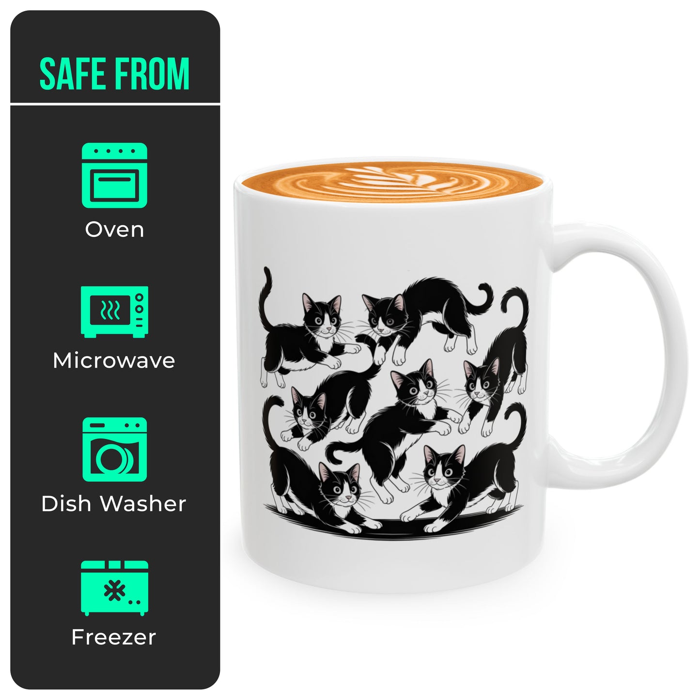 Tuxedo Cat Mug – Funny Black and White Cat Themed Cup – Cute Christmas Gift for Wife, Husband, Cat Lover Friend