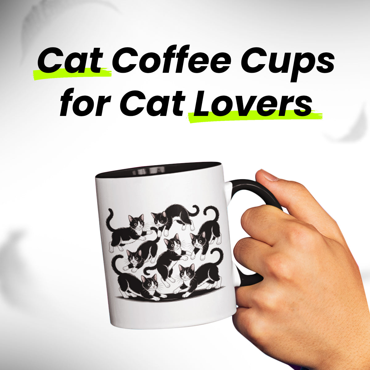 Tuxedo Cat Travel Mug – Black White Tuxedo Cat Playful Postures – Great for Cat Loving Friends, Teachers, and Coworkers