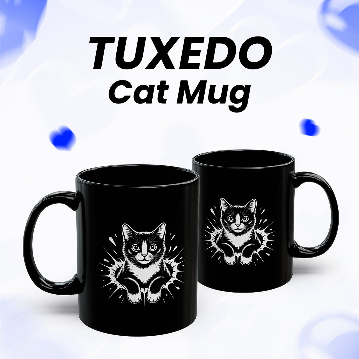 Tuxedo Cat Coffee Mug – Funny Tuxedo Cat Lover Gift for Women and Men – Cute Cat Themed Ceramic Cup 11oz