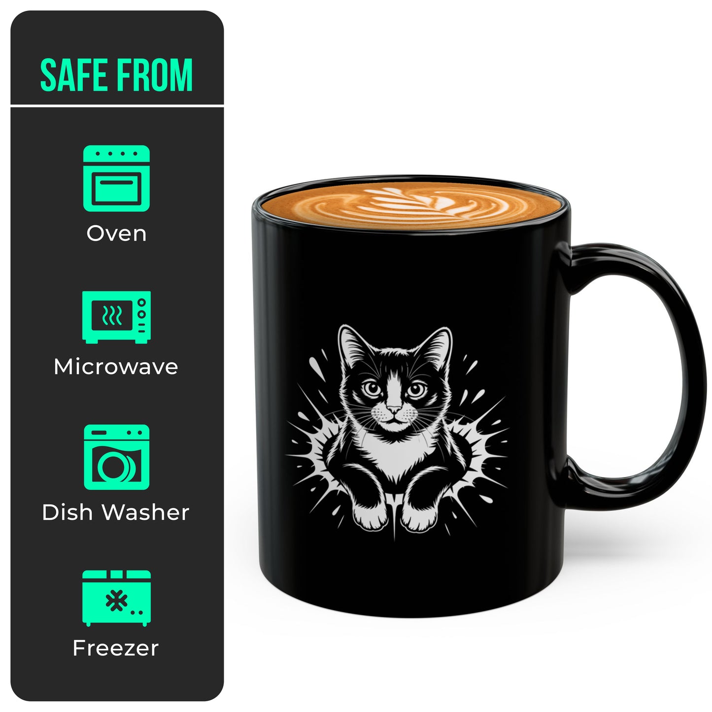 Tuxedo Cat Coffee Mug – Funny Tuxedo Cat Lover Gift for Women and Men – Cute Cat Themed Ceramic Cup 11oz