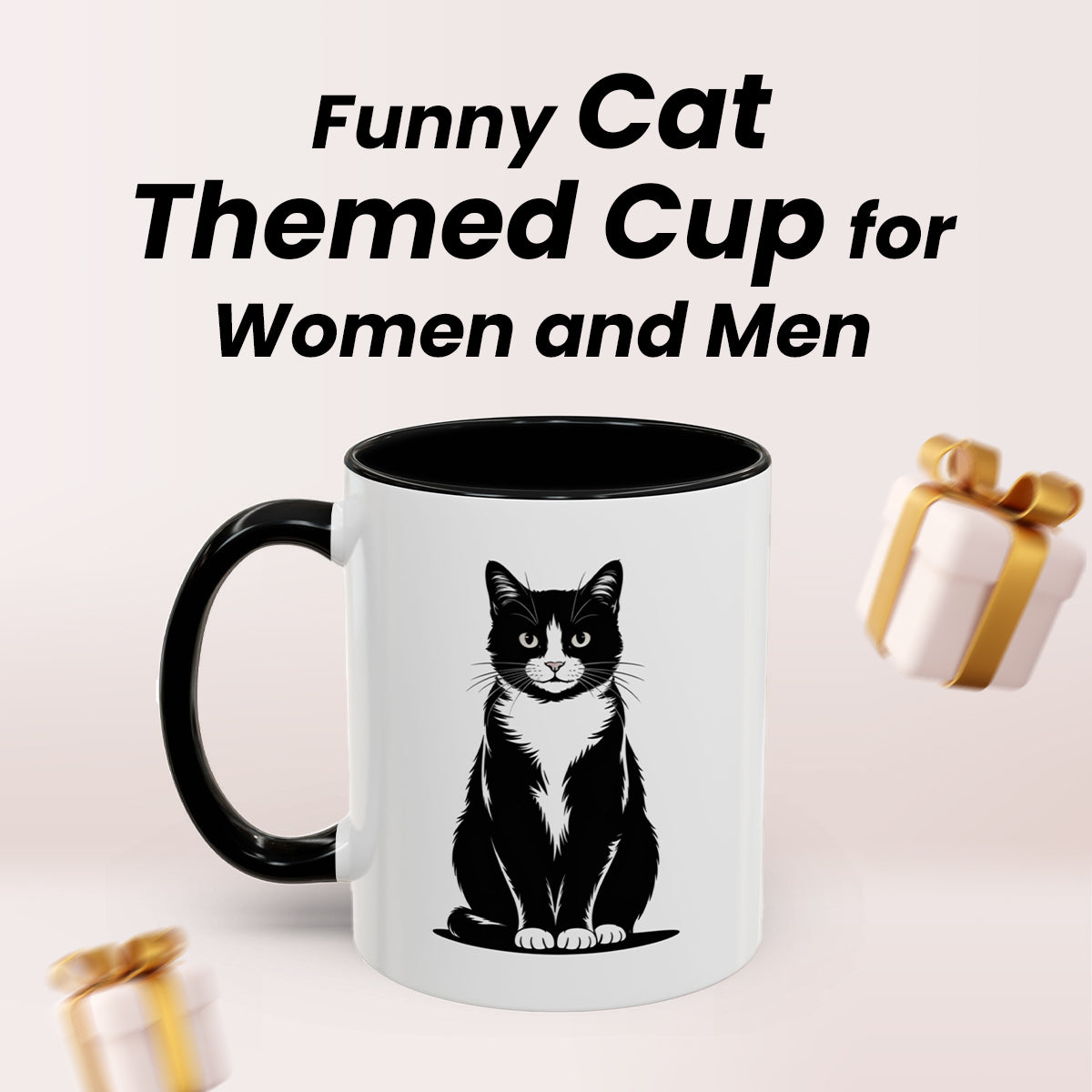 Tuxedo Cat Coffee Mug – Funny Cat Themed Cup for Women and Men – Ideal Birthday, Christmas Gift for Cat Lovers