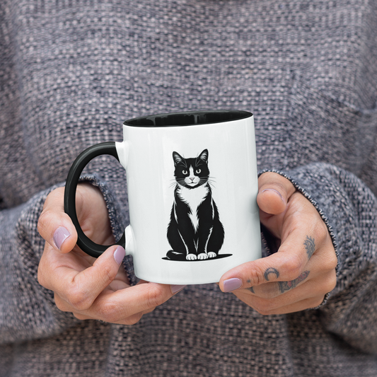 Tuxedo Cat Coffee Mug – Funny Cat Themed Cup for Women and Men – Ideal Birthday, Christmas Gift for Cat Lovers