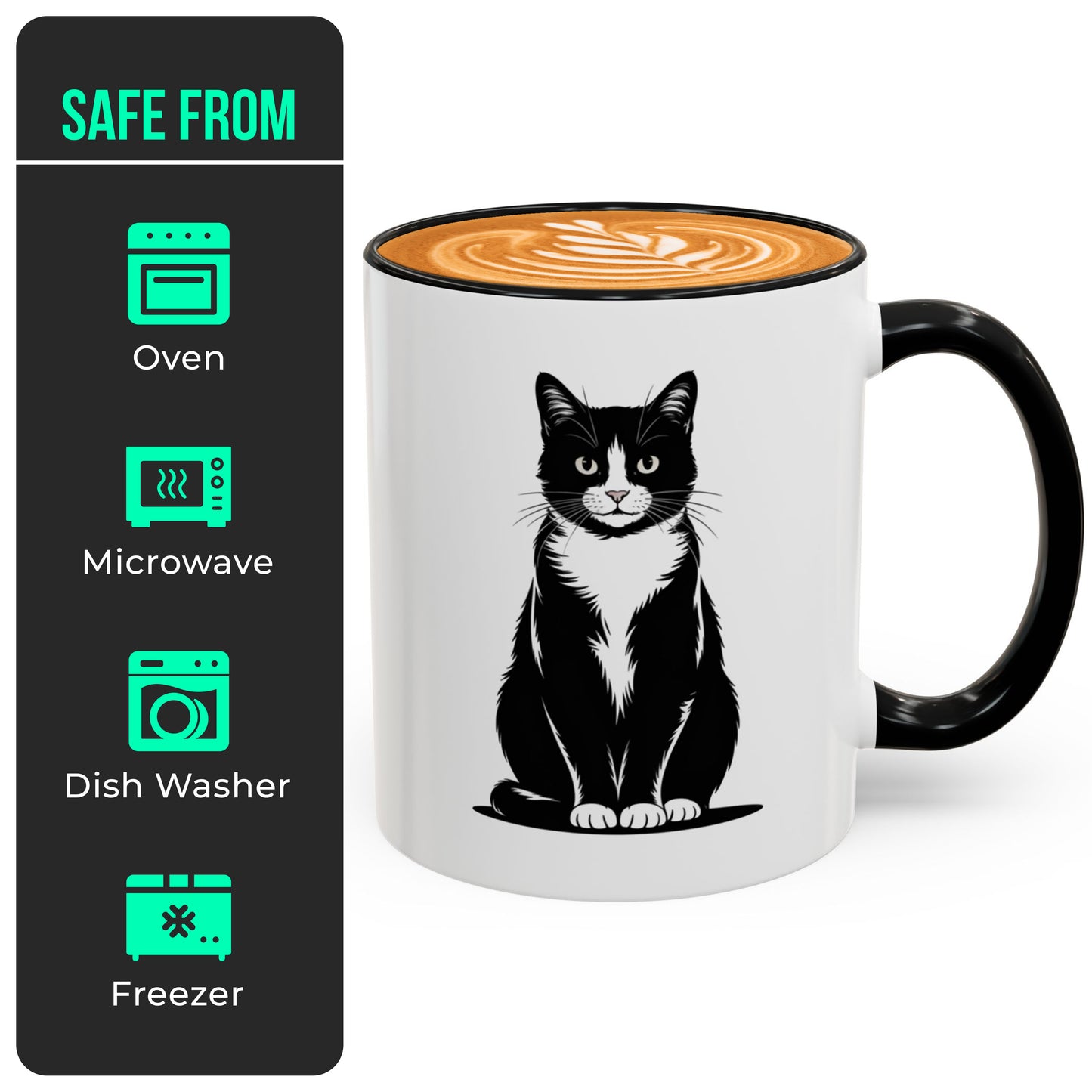 Tuxedo Cat Coffee Mug – Funny Cat Themed Cup for Women and Men – Ideal Birthday, Christmas Gift for Cat Lovers