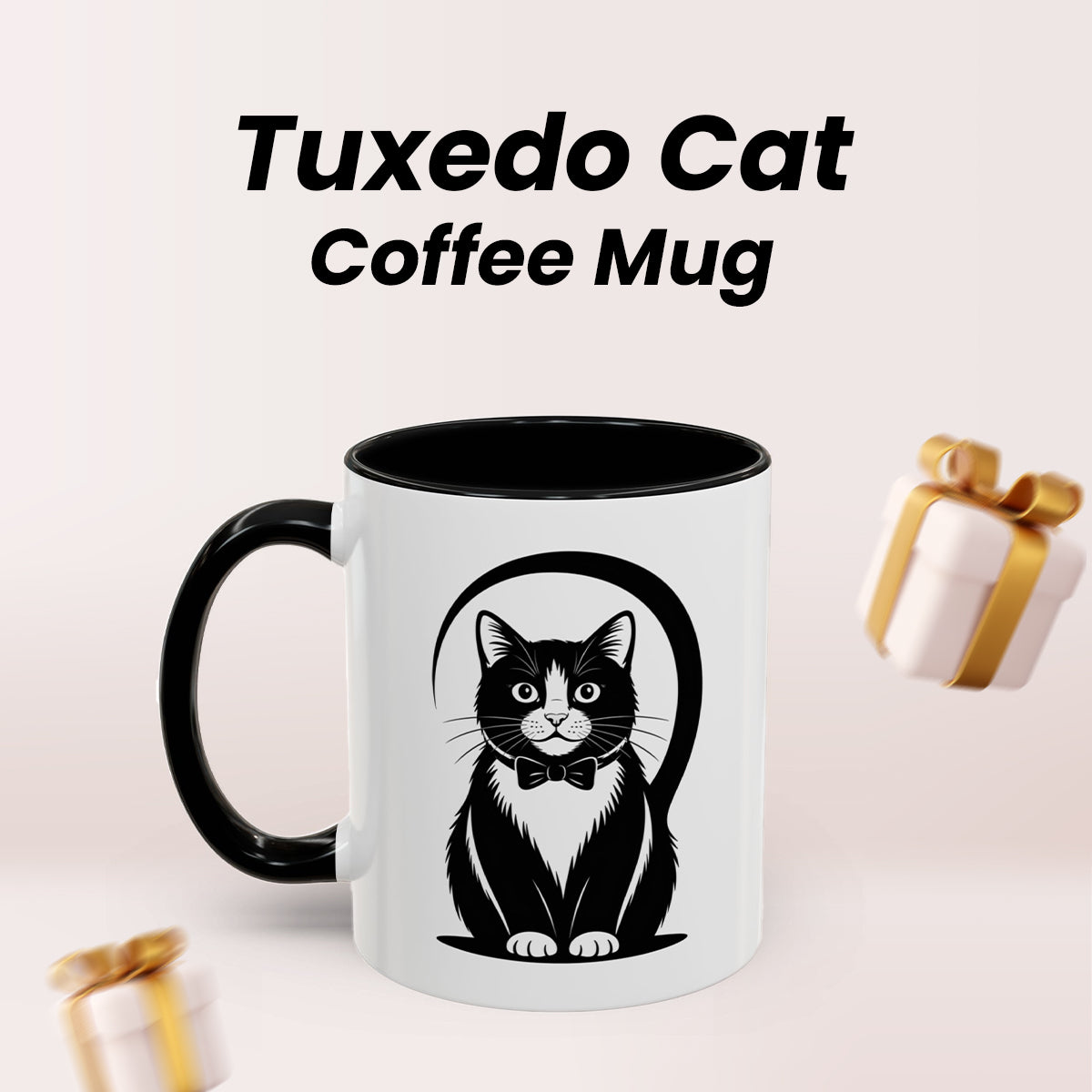 Tuxedo Cat Coffee Mug – Funny Black and White Cat Themed Cup for Women, Men, Friends, and Coworkers – Ideal Cat Lover Gift
