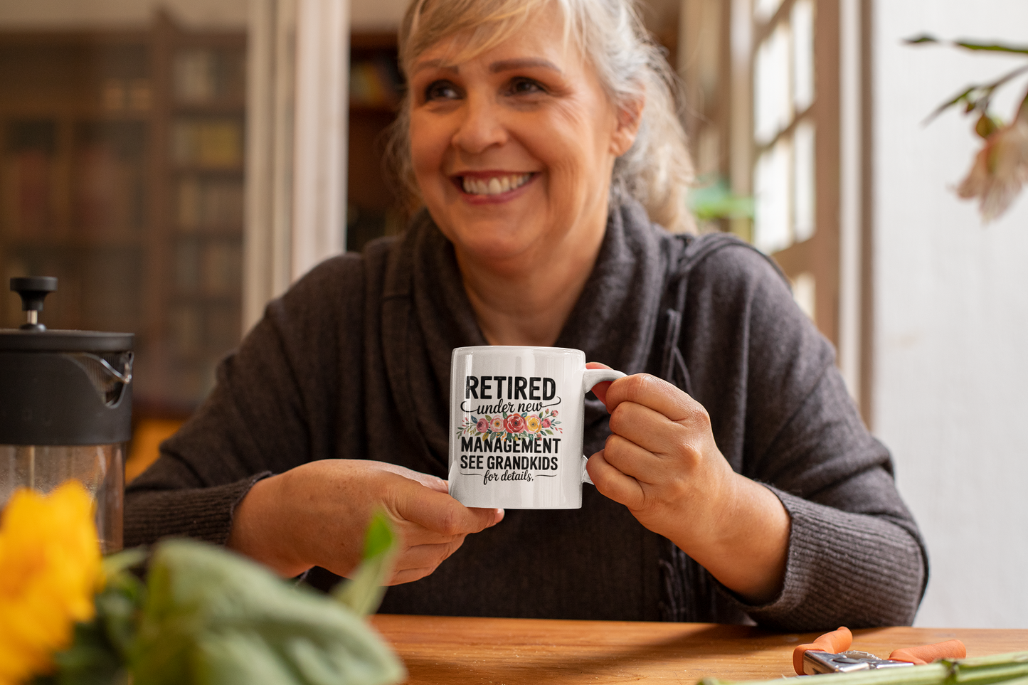 Retired Under New Management See Grandkids for Details - White Ceramic Mug 11oz