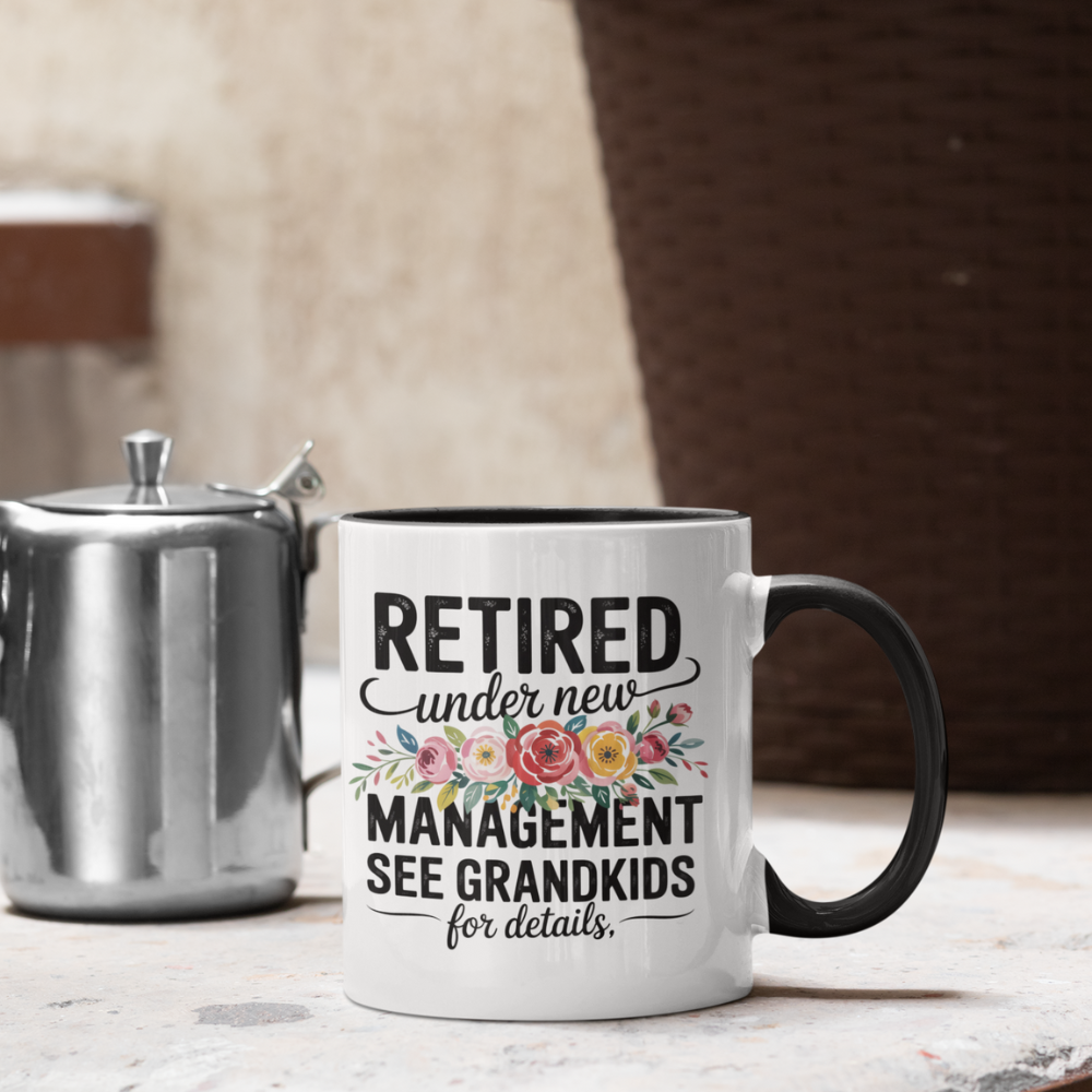 Retired Under New Management See Grandkids For Details - Accent Coffee Mug (11oz)