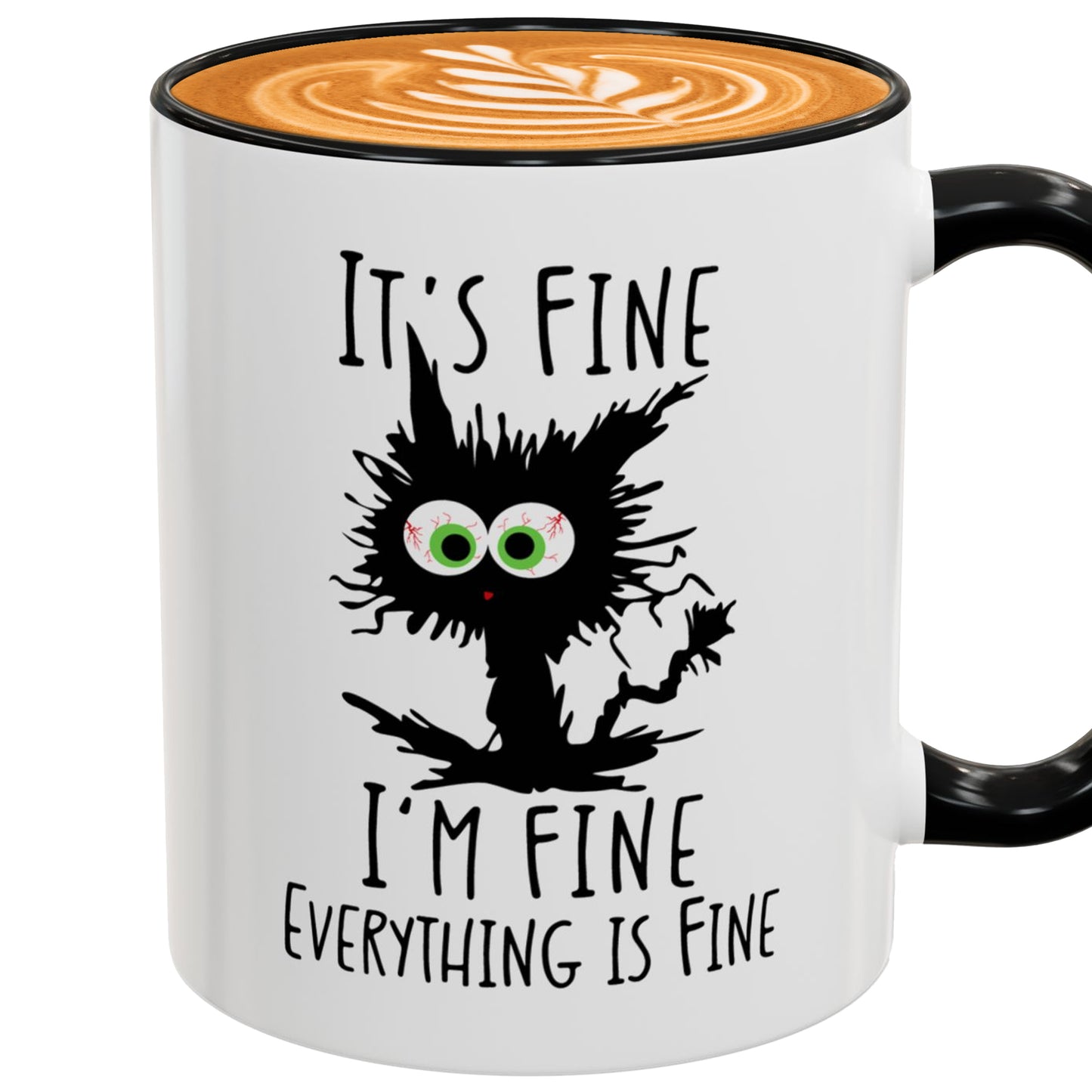 It’s Fine I’m Fine Everything Is Fine Mug – Funny Cat Gift