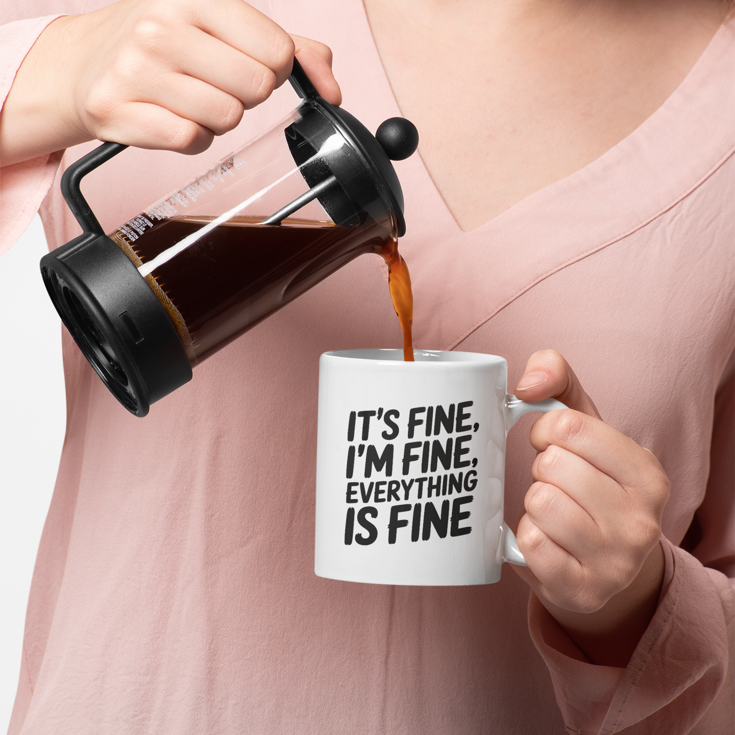 It’s Fine I’m Fine Everything Is Fine Mug – Cat Lover Birthday Gift