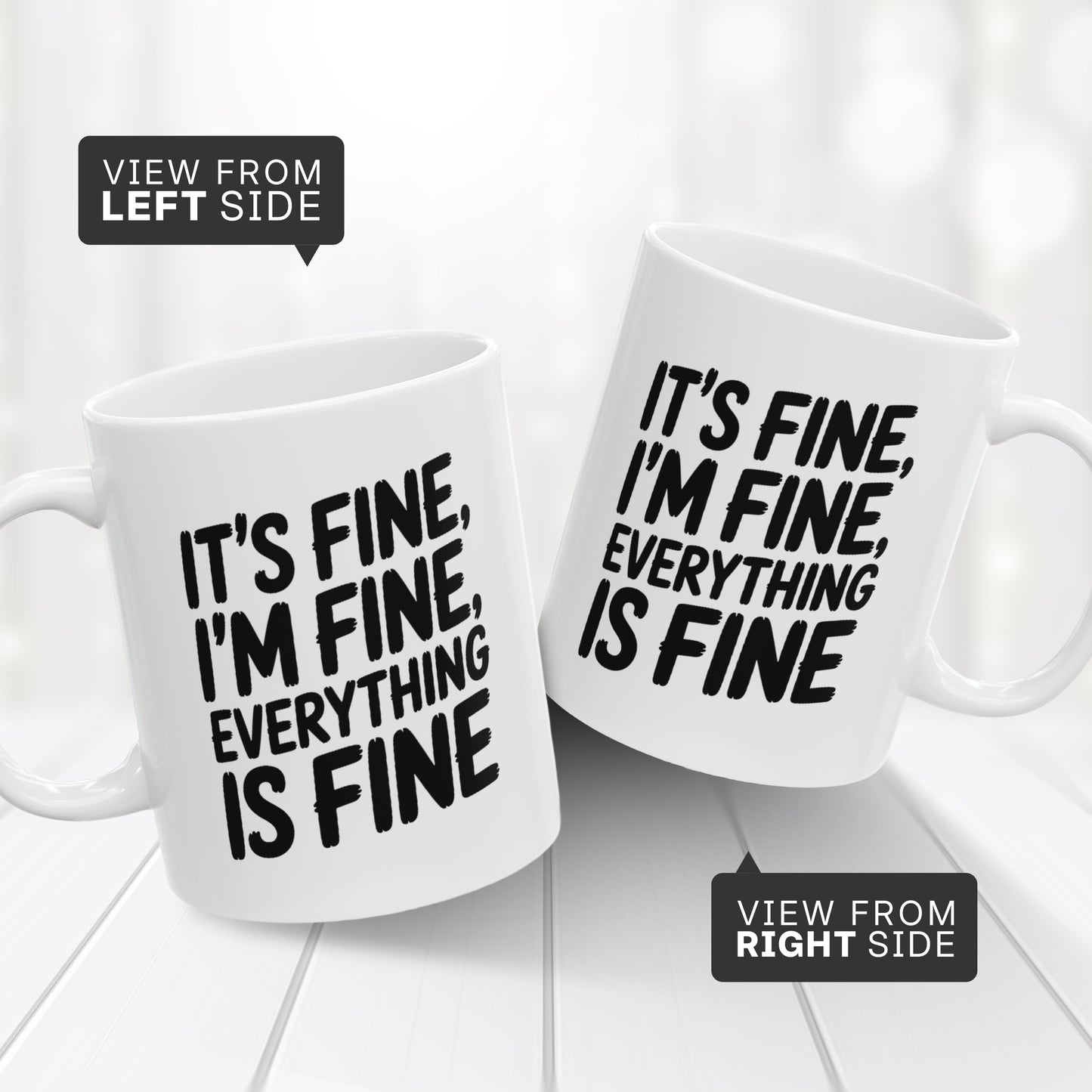 It’s Fine I’m Fine Everything Is Fine Mug – Cat Lover Birthday Gift