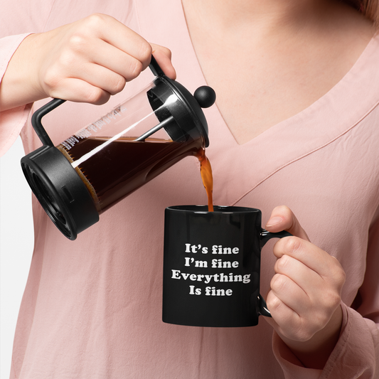 It’s Fine I’m Fine Everything Is Fine Mug – Christmas Gift for Cat Lovers