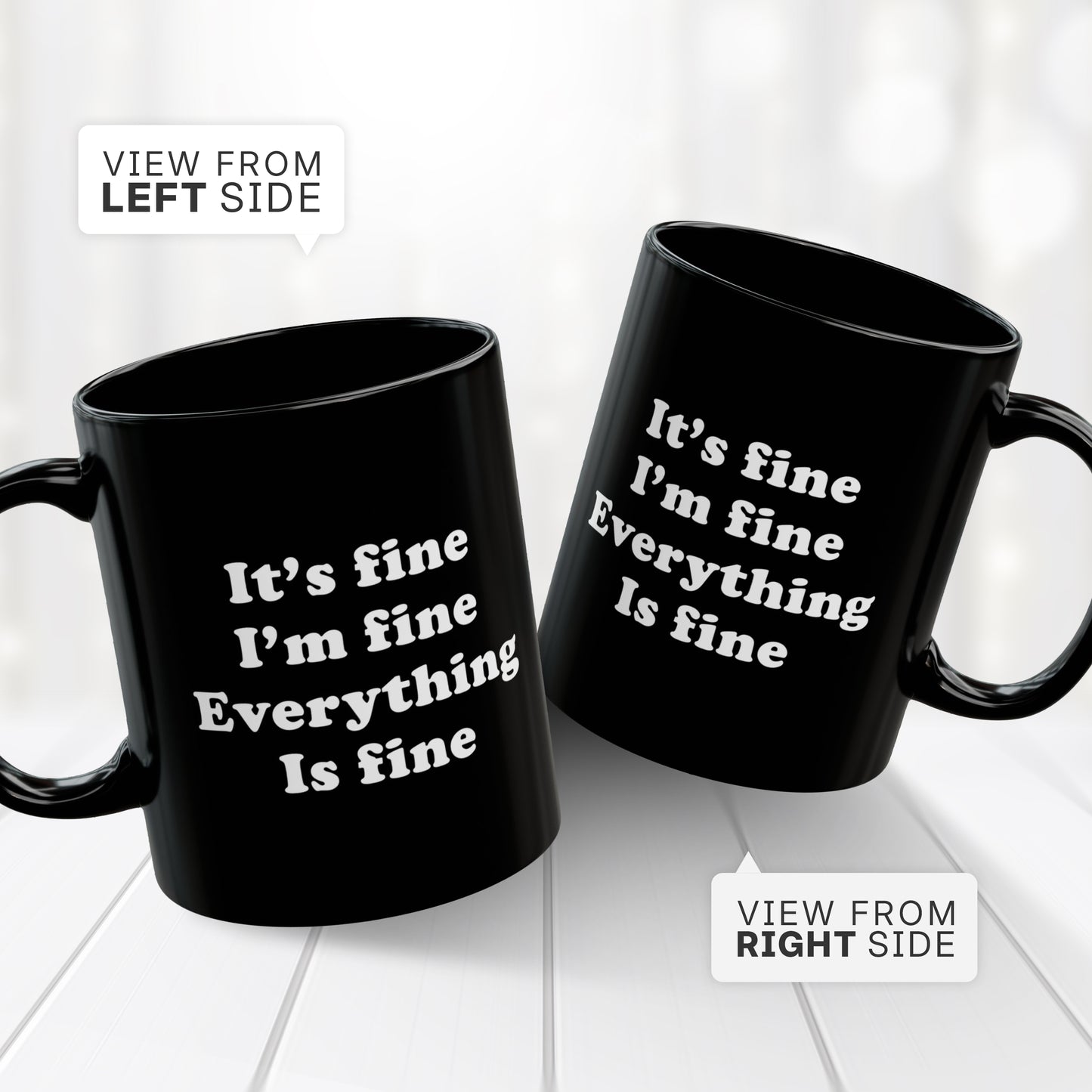 It’s Fine I’m Fine Everything Is Fine Mug – Christmas Gift for Cat Lovers