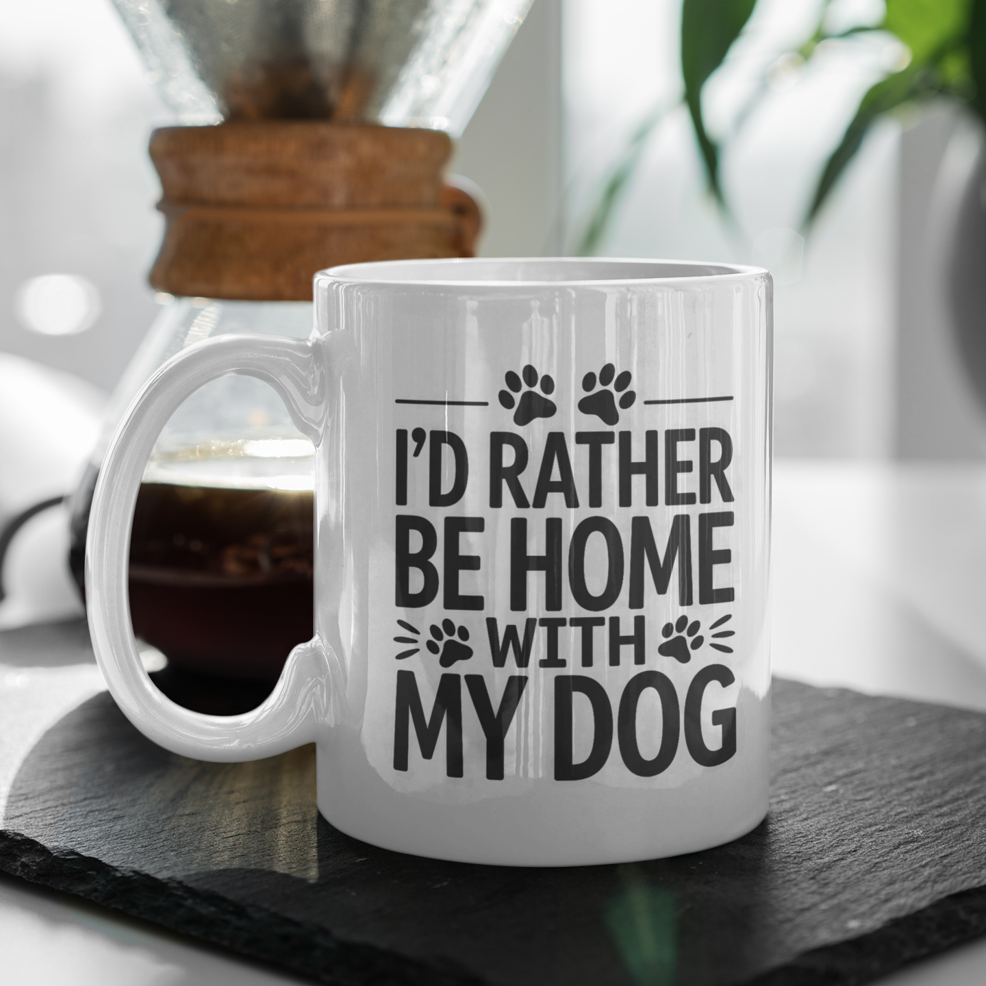 I’d Rather Be Home With My Dog Coffee Mug - Funny Dog Mom Ceramic Mug