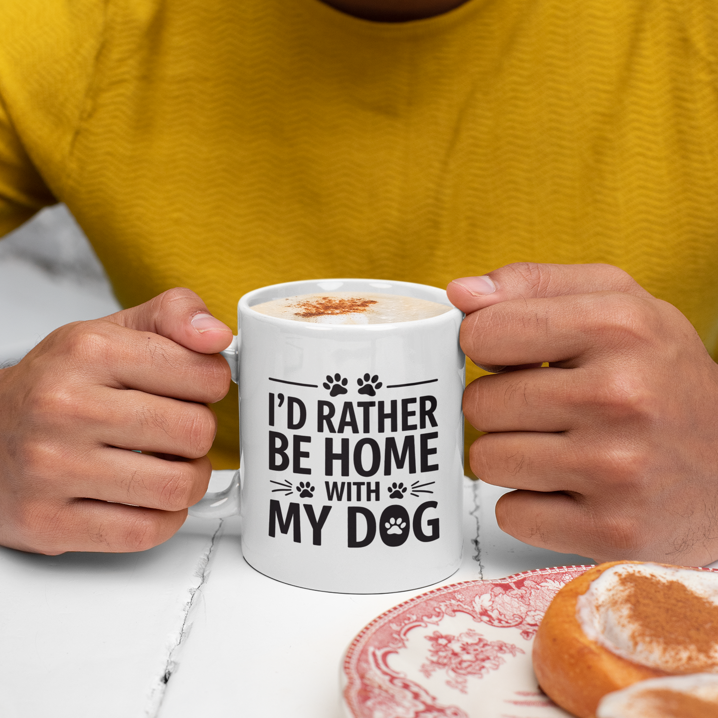 I’d Rather Be Home With My Dog Coffee Mug - Dog Lover Ceramic Mug
