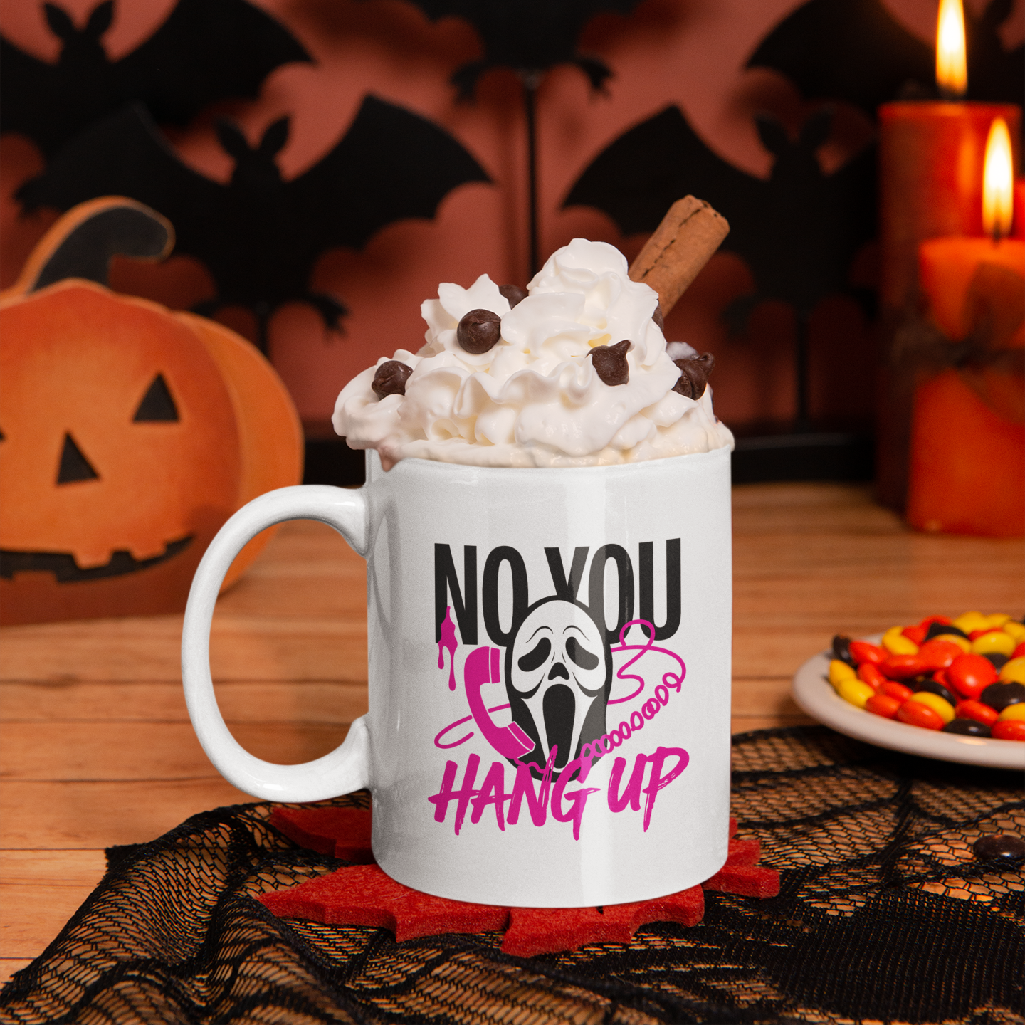 Ghostface Halloween Mug – “No You Hang Up” Ghostface Design
