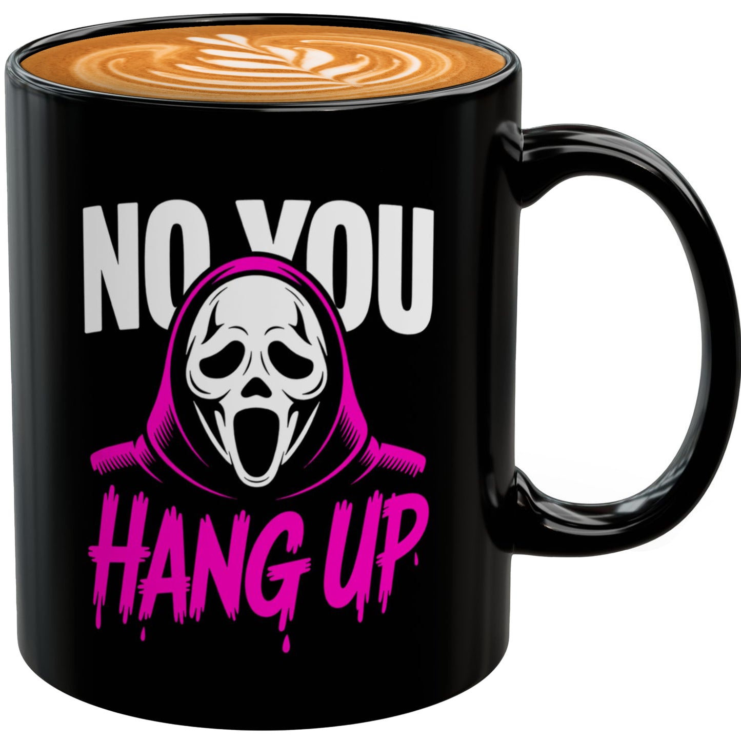 Ghostface Halloween Mug – “No You Hang Up” Ghostface Design, Spooky Scream Horror Coffee Cup