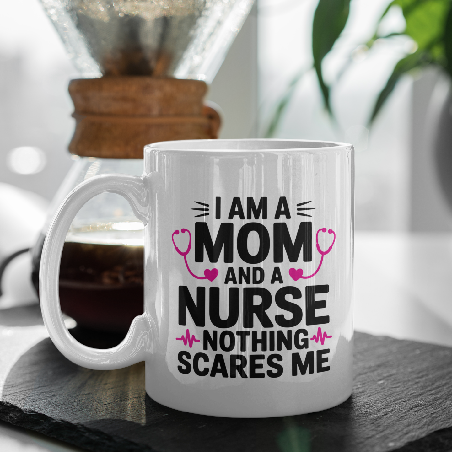 Funny Nurse Mom Coffee Mug – Nothing Scares Me Cup Gift for Women