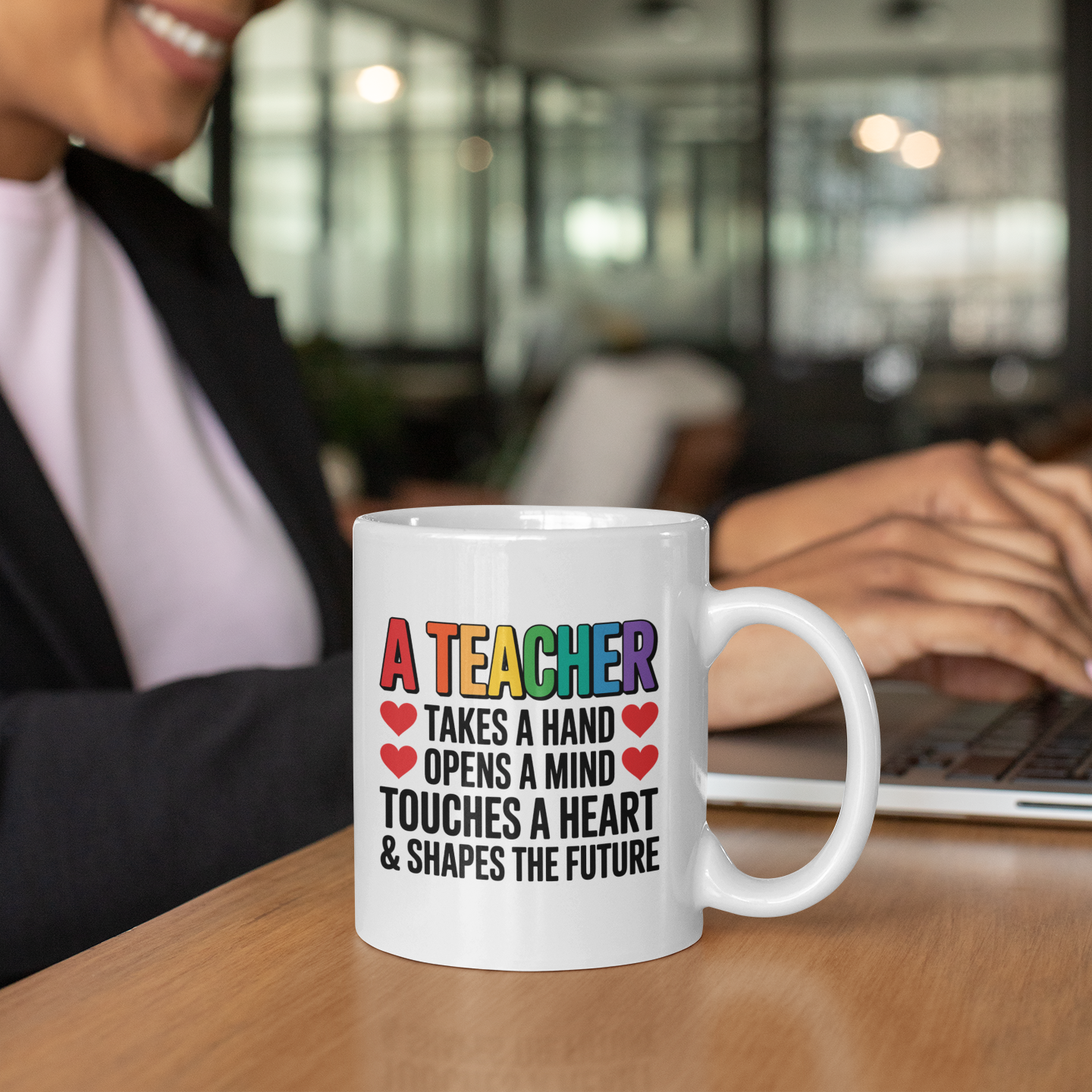 Best Teacher Gift Mug – A Teacher Takes a Hand, Opens a Mind, Touches a Heart Cup
