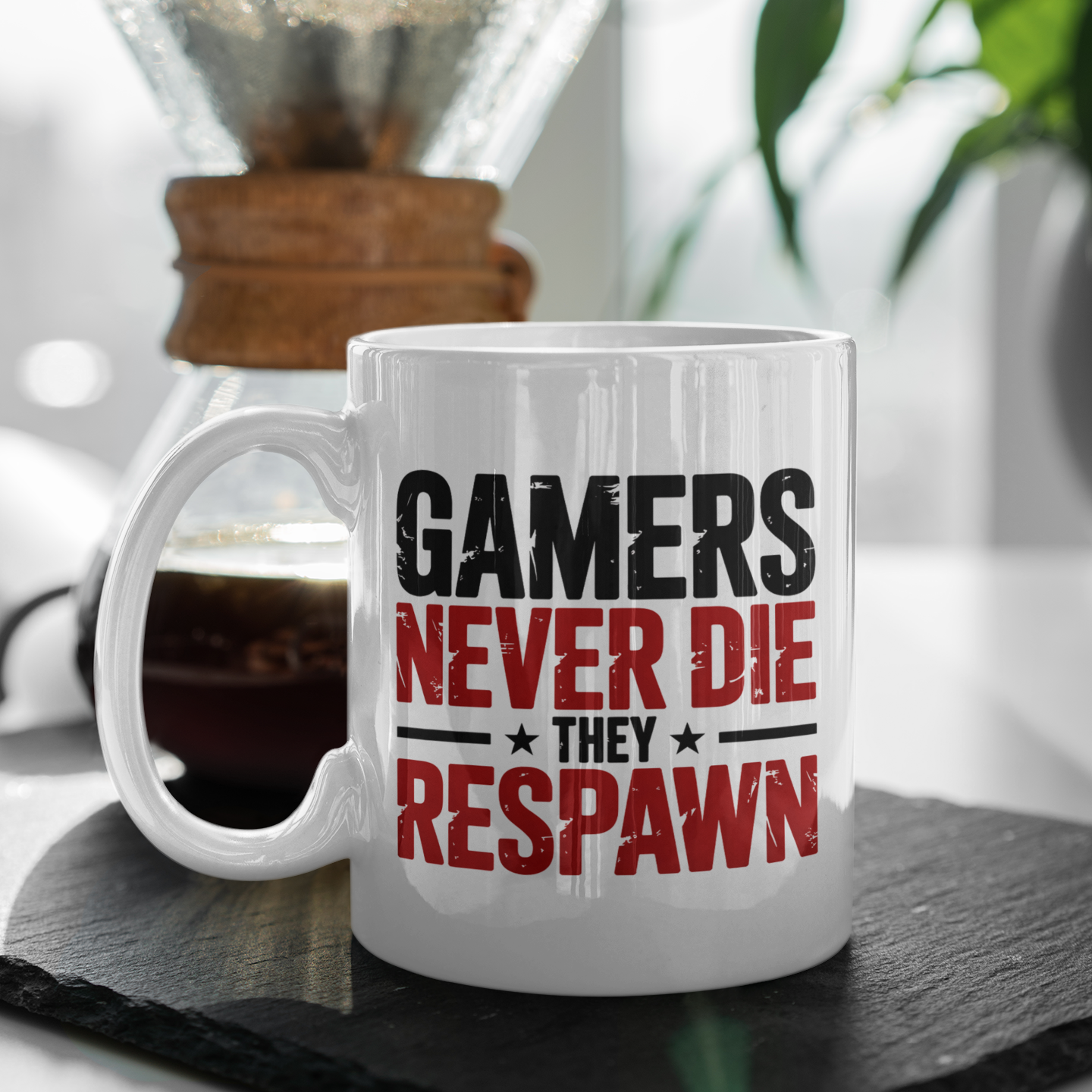 Gamers Never Die They Respawn Mug – Funny Gaming Coffee Cup Gift