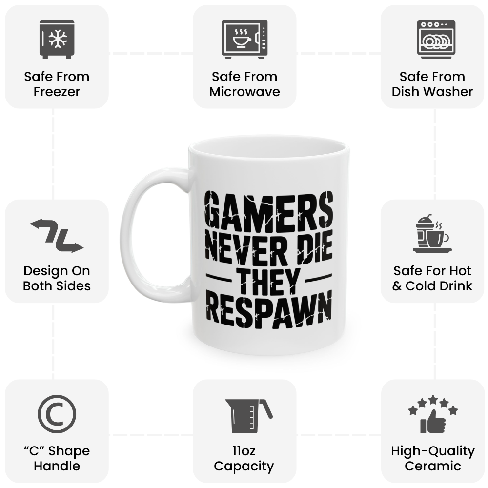 Funny Gamer Mug – Video Game Coffee Cup for Men, Women & Teens