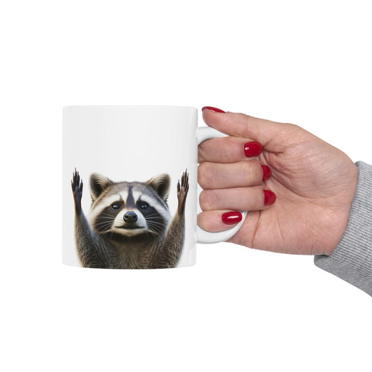 Raccoon Hands Out Coffee Mug 11oz – Funny Raccoon Lover Gift