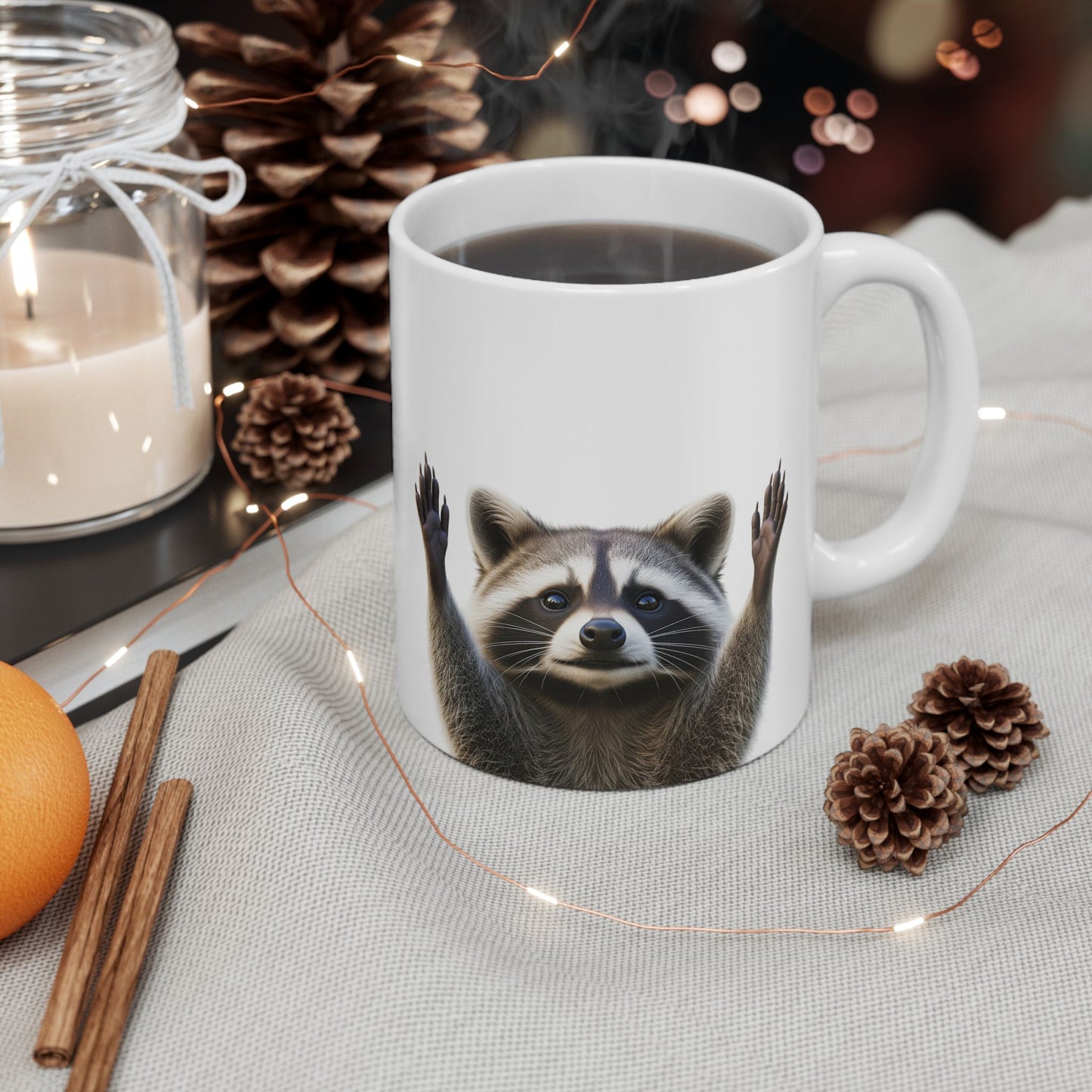 Raccoon Hands Out Coffee Mug 11oz – Funny Raccoon Lover Gift