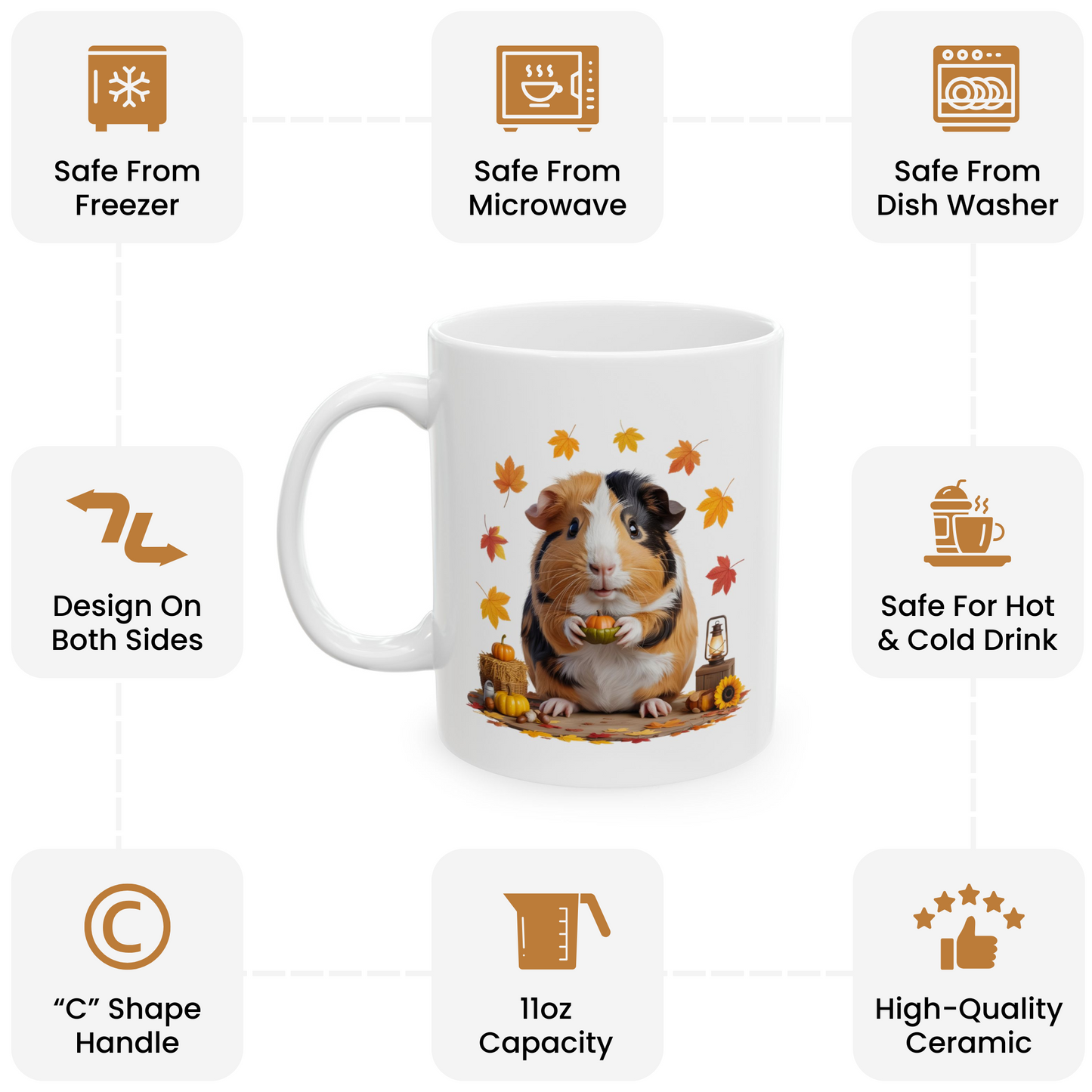 Fall Guinea Pig Coffee Mug 11oz