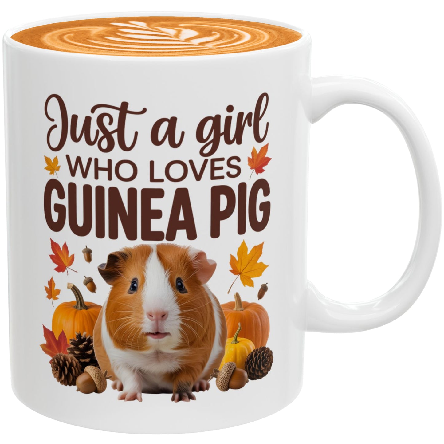 Pumpkin & Leaves Guinea Pig Coffee Cup