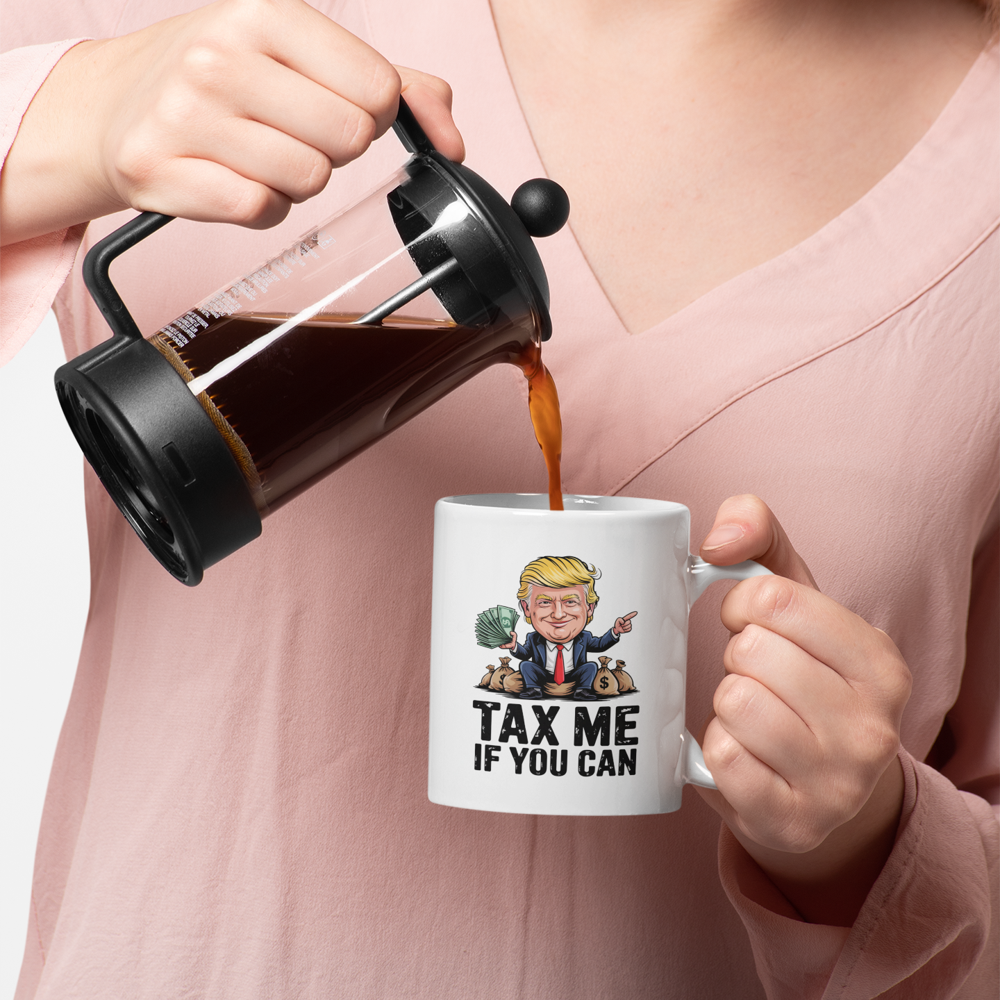 Trump Tax Collector Mug – Cartoon Satire Funny Coffee Cup 11oz