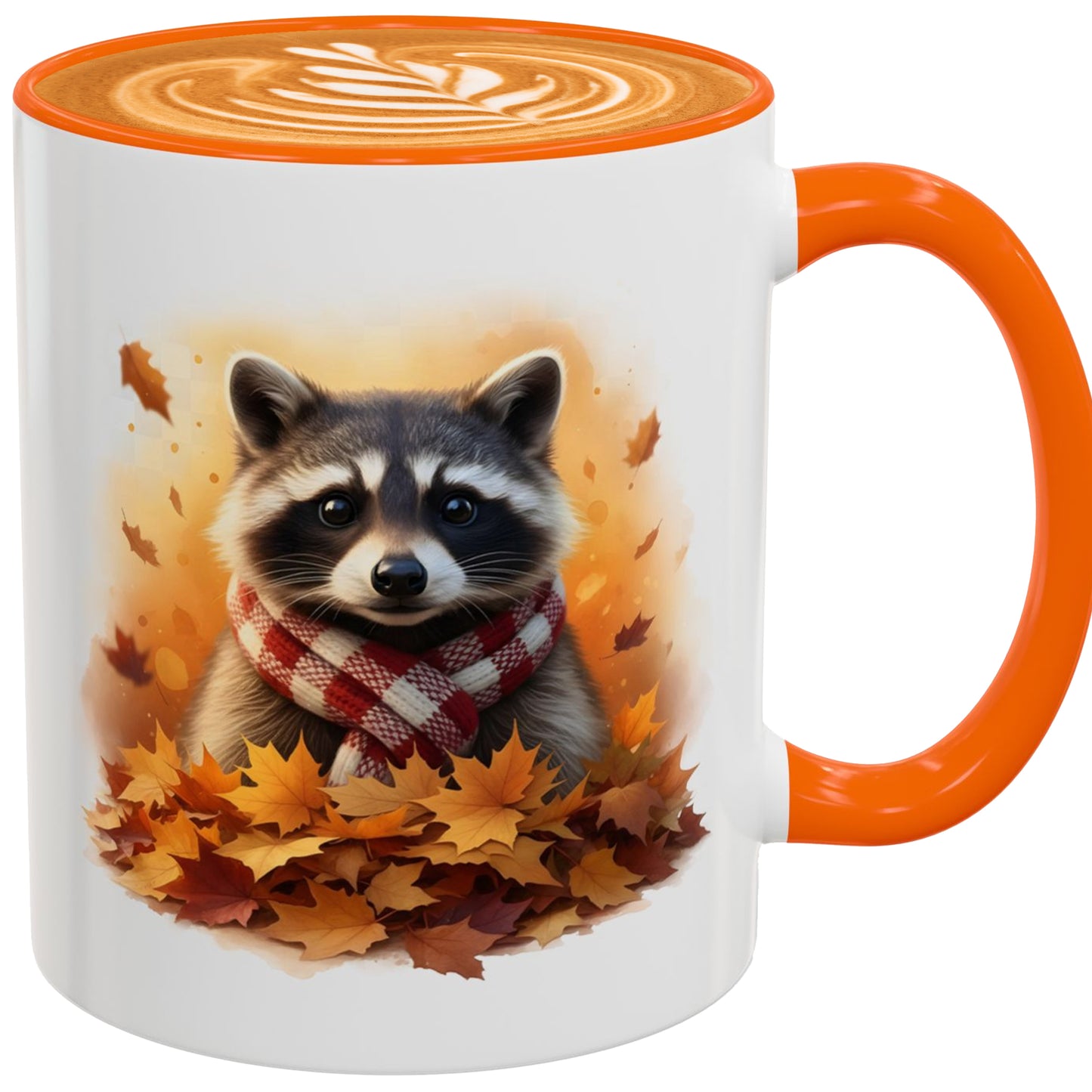 Two-Tone Orange Raccoon Mug – Fall & Thanksgiving Gift