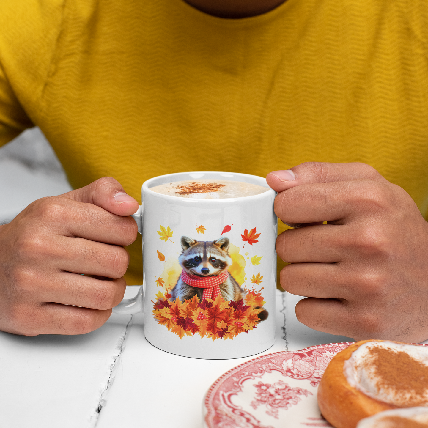Raccoon Lover’s Fall Mug – Autumn Coffee Cup 11oz