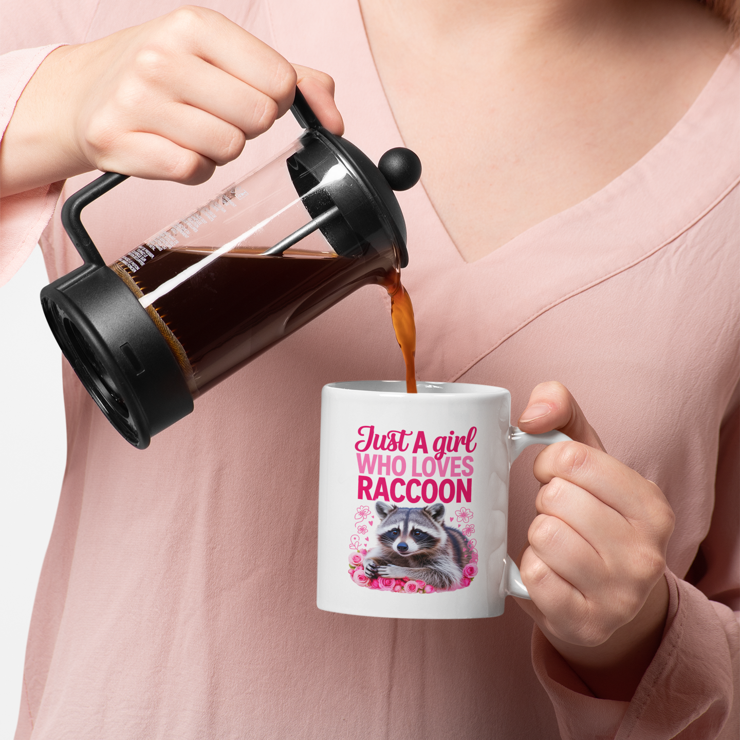 Just a Girl Who Loves Raccoons Mug – Cute Coffee Cup for Women