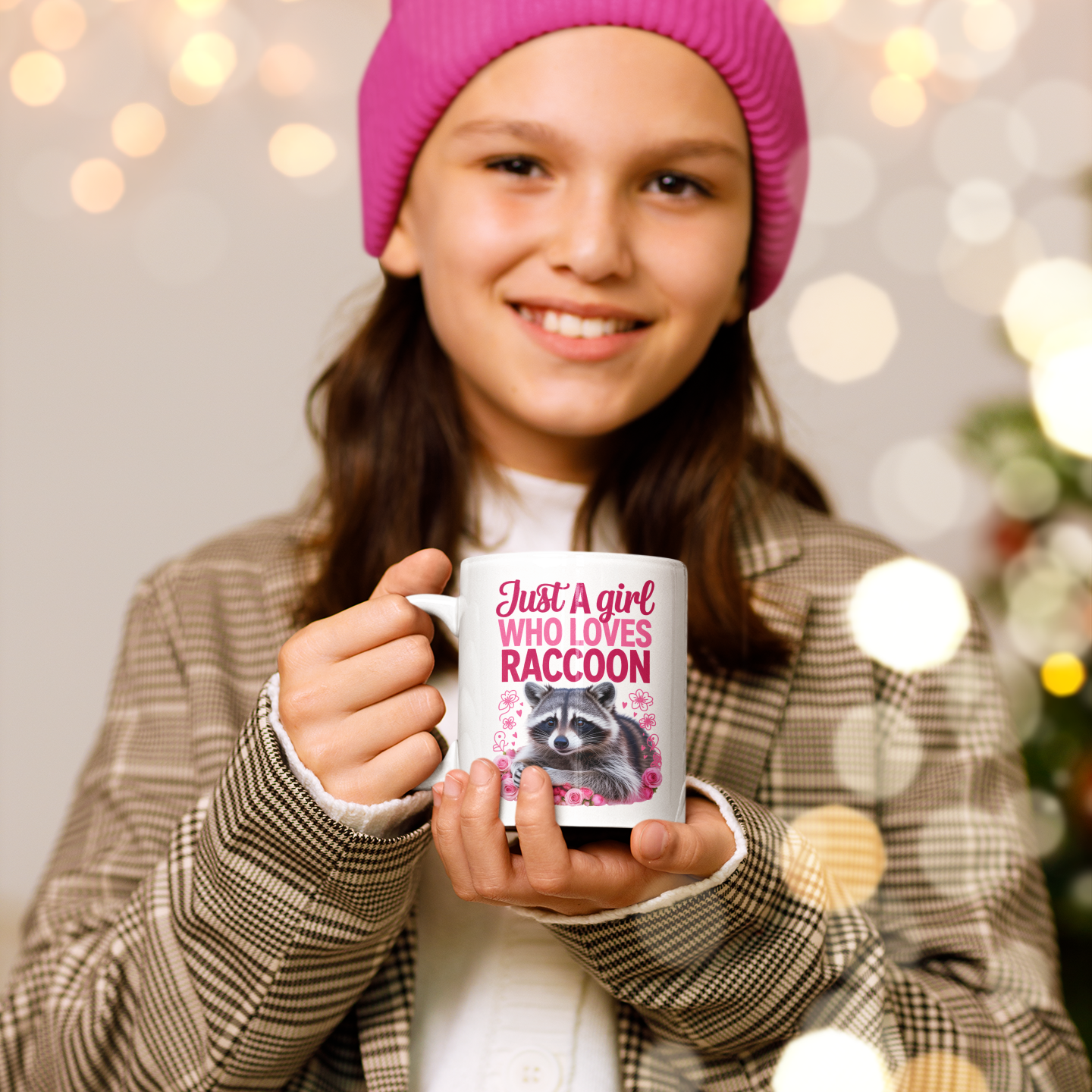 Just a Girl Who Loves Raccoons Mug – Cute Coffee Cup for Women
