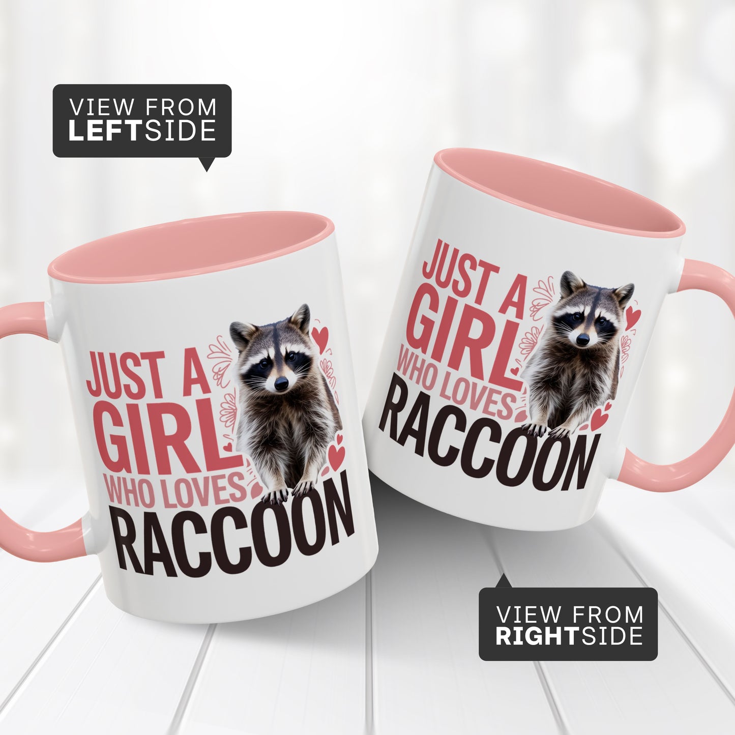 Just a Girl Who Loves Raccoon Cup – Novelty Coffee Mug Gift