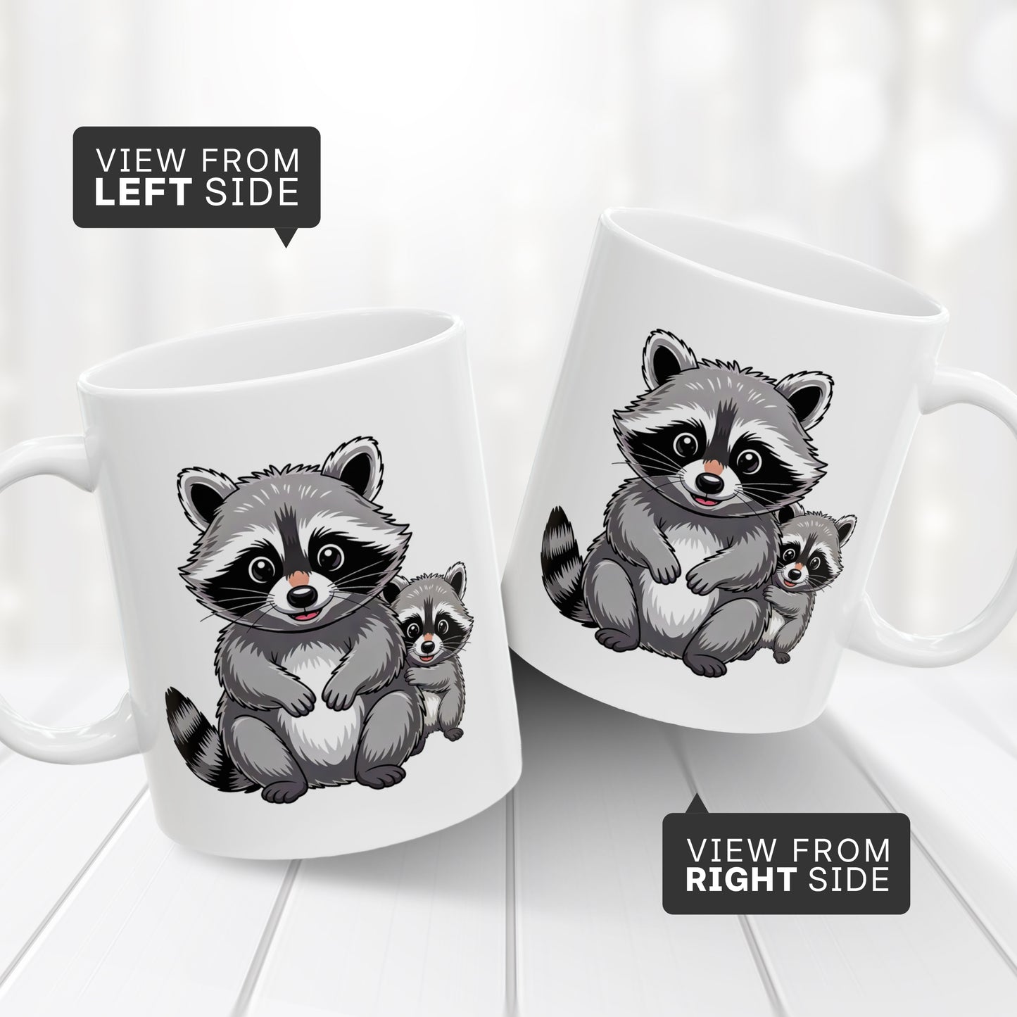 Crazy Raccoon Lady Coffee Cup – Cute Ceramic Mug 11oz
