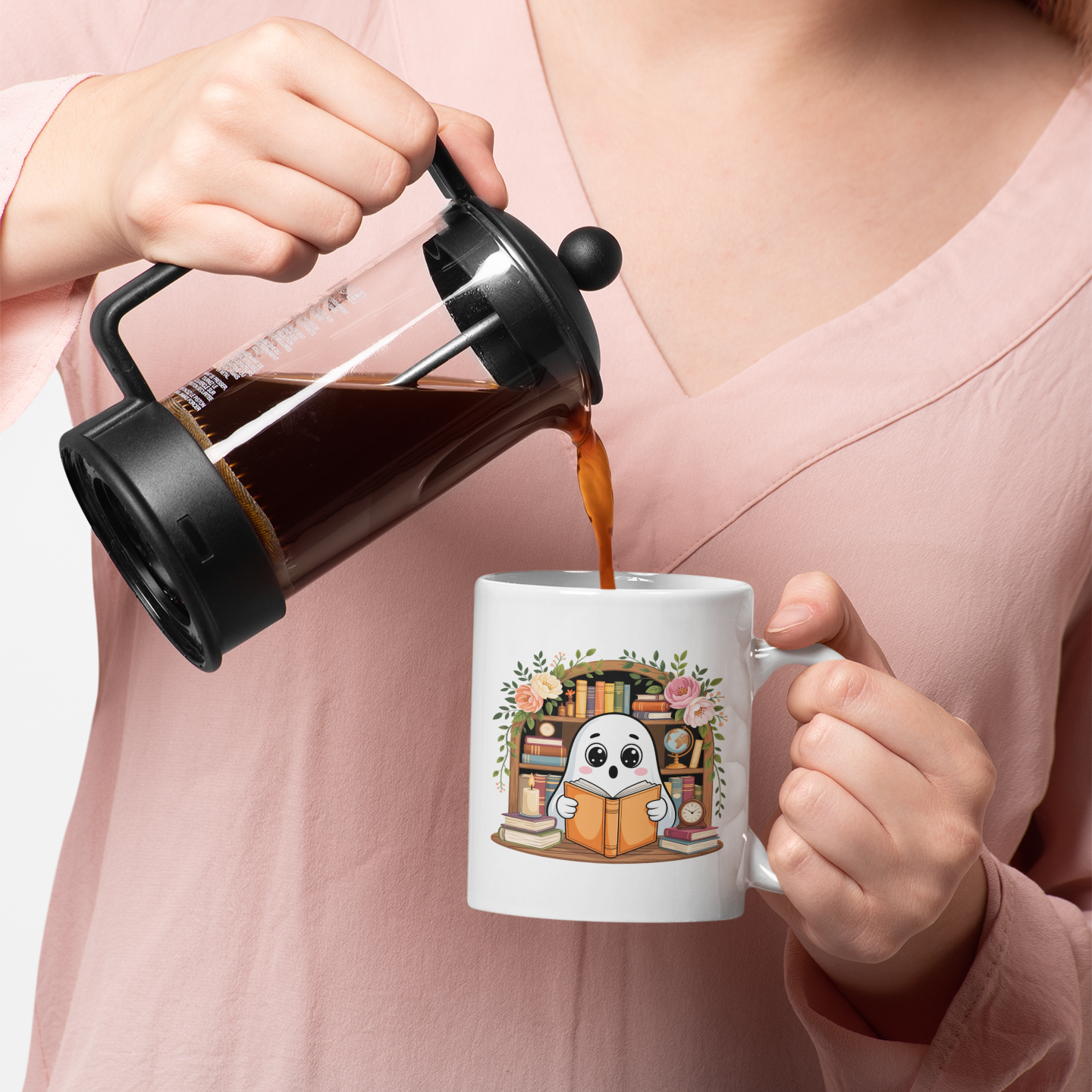 Just One More Chapter Mug – Cute Ghost Reading Cup 11oz