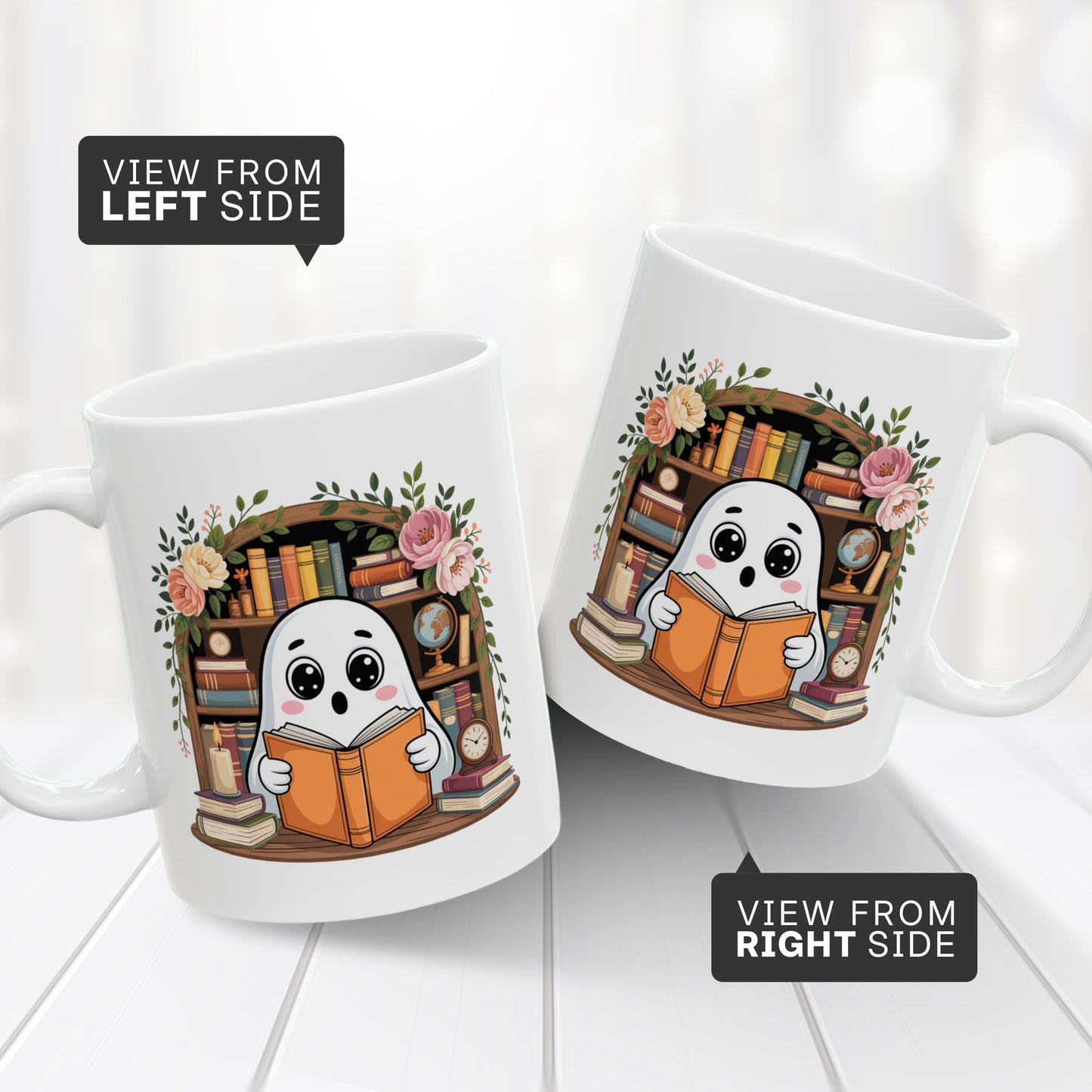 Just One More Chapter Mug – Cute Ghost Reading Cup 11oz