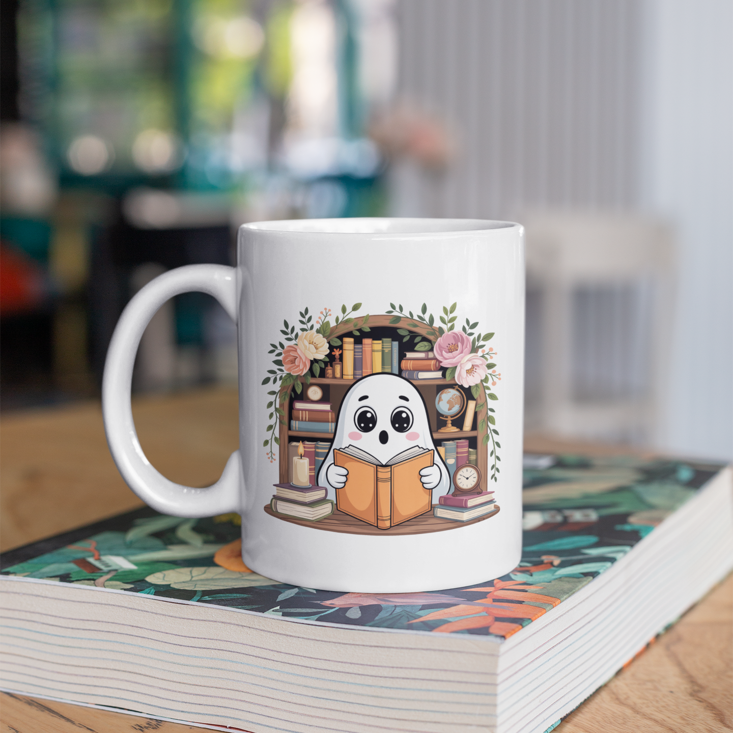 Just One More Chapter Mug – Cute Ghost Reading Cup 11oz