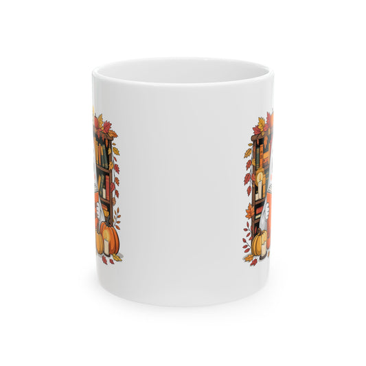 Book Lover Ghost Mug – Funny Spooky Reading Coffee Cup