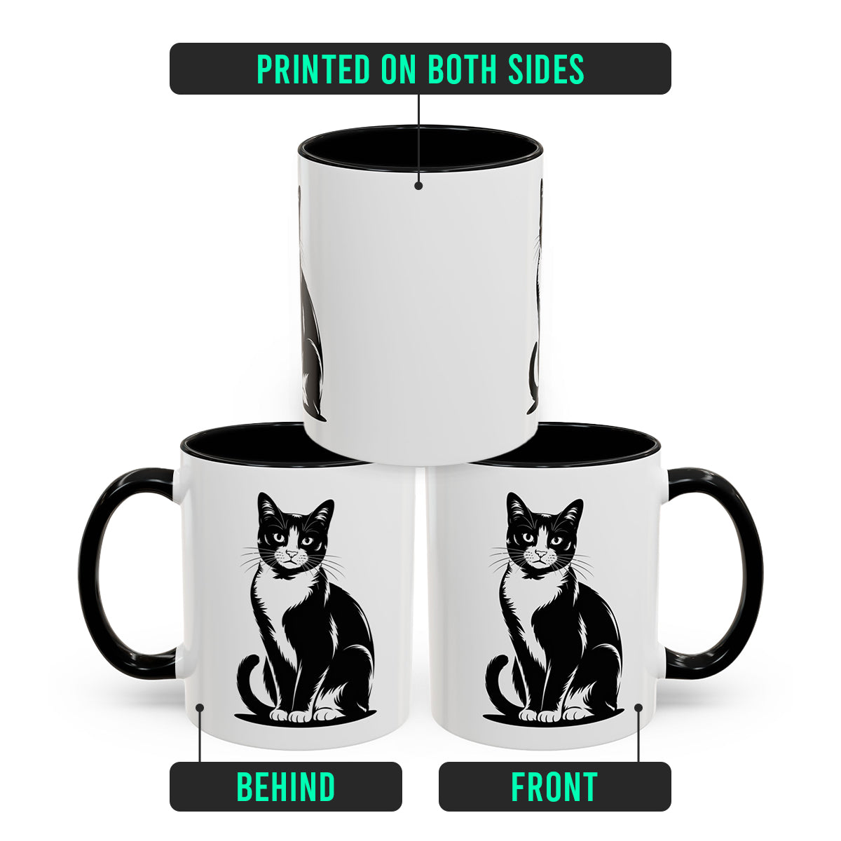 Tuxedo Cat Mug – Cat Lover Coffee Mug – Funny Black and White Cat Themed Cup for Women, Men, Wife, Husband, or Friend