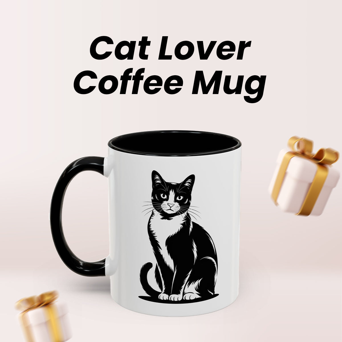 Tuxedo Cat Mug – Cat Lover Coffee Mug – Funny Black and White Cat Themed Cup for Women, Men, Wife, Husband, or Friend