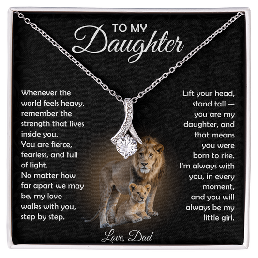 To My Daughter Necklace From Dad | The "Proud Of You" Lion Love Knot