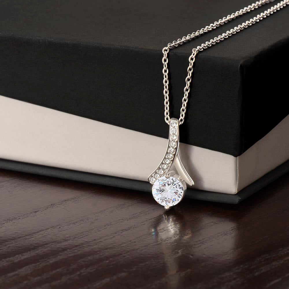 To My Daughter Necklace from Dad – Lion Pendant with 7mm Cubic Zirconia