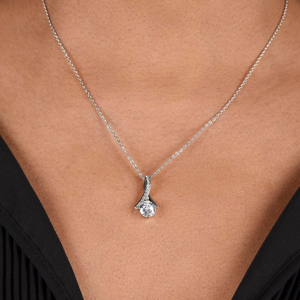 To My Daughter Necklace from Dad – Lion Pendant with 7mm Cubic Zirconia