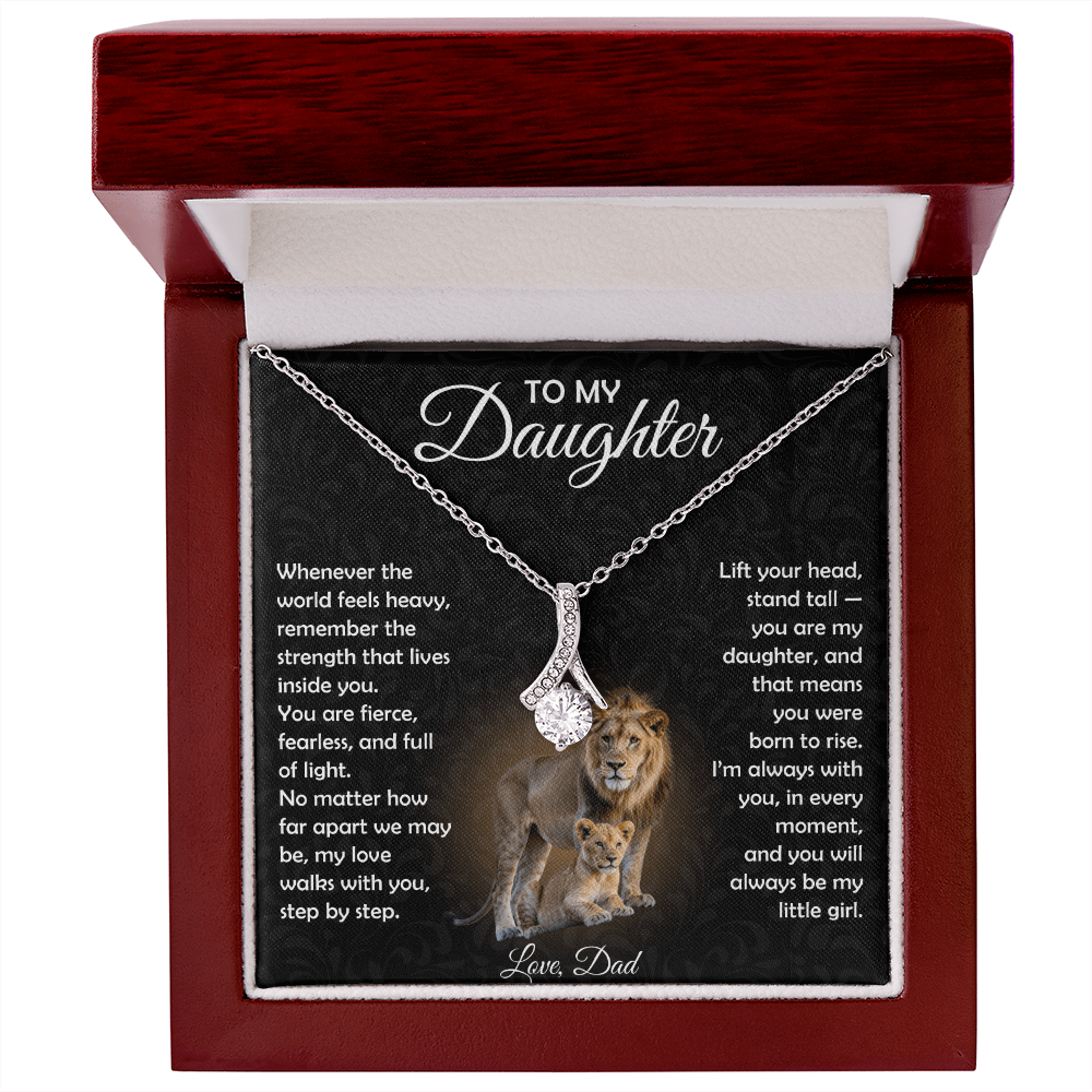 To My Daughter Necklace From Dad | The "Proud Of You" Lion Love Knot