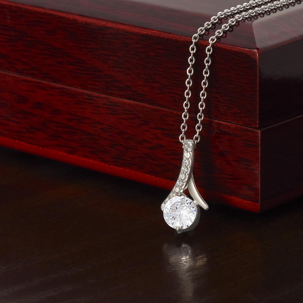 To My Daughter Necklace from Dad – Lion Pendant with 7mm Cubic Zirconia
