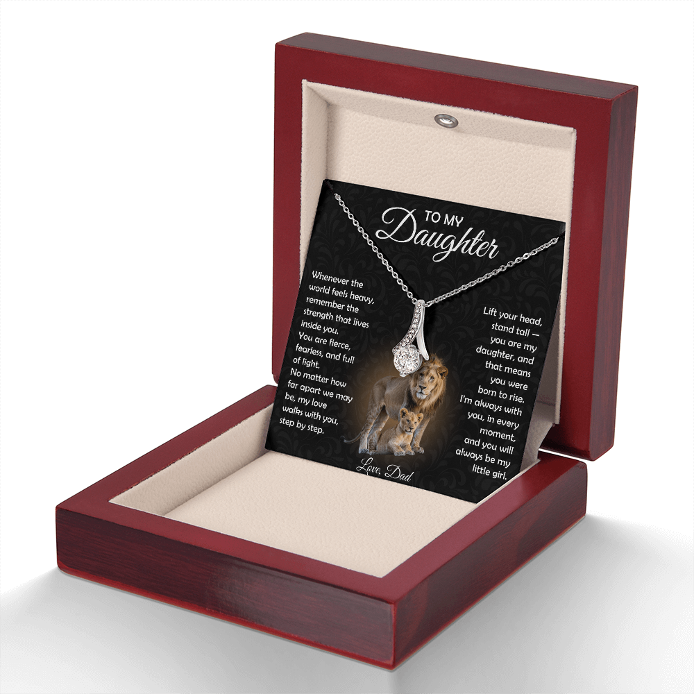 To My Daughter Necklace From Dad | The "Proud Of You" Lion Love Knot